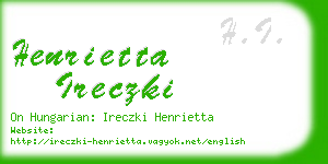 henrietta ireczki business card